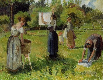 Camille Pissarro Werke - laundresses bei eragny 1 Camille Pissarro
